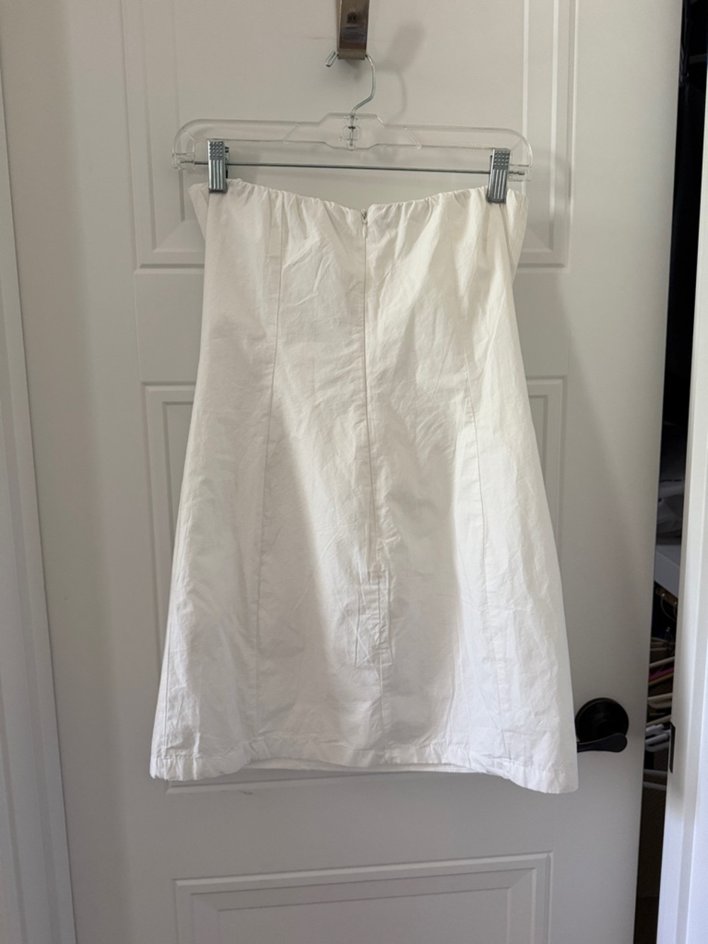 Zara White Ruffled Eyelet Strapless Mini Dress - Picture 4 of 5